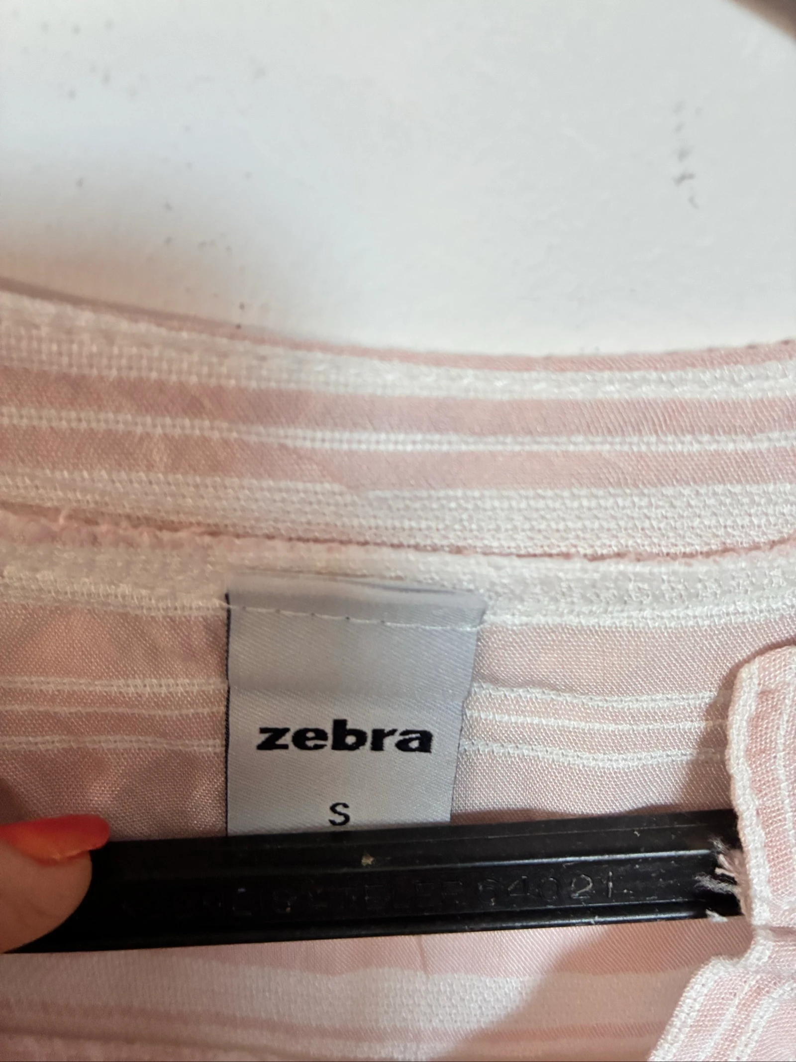 Camisa Zebra às riscas rosa e branco | Tamanho S | Manga 3/4 – photo 3